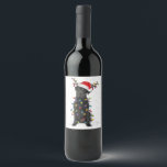 Black Lab Labrador Christmas Tree Light Pajama Dog Wine Label<br><div class="desc">Cozying up with your Black Lab by the Christmas tree—pure holiday magic! 🐾🎄 Share the festive joy with our Black Lab Labrador Christmas Tree Light Pajama. #BlackLabXmas #DogLoversChristmas #HolidayPajamas</div>