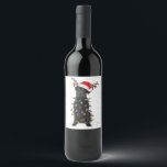 Black Lab Labrador Christmas Tree Light Pajama Dog Wine Label<br><div class="desc">Cozying up with your Black Lab by the Christmas tree—pure holiday magic! 🐾🎄 Share the festive joy with our Black Lab Labrador Christmas Tree Light Pajama. #BlackLabXmas #DogLoversChristmas #HolidayPajamas</div>