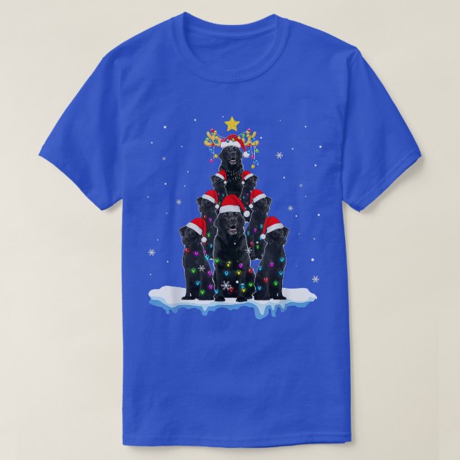 Black Lab Labrador Christmas Tree Lights Pajama Do T-Shirt (Design Front)