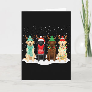 Black Lab Labrador Dog Christmas Crew Matching Fam Card
