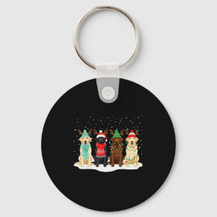 Black Lab Labrador Dog Christmas Crew Matching Fam Keychain