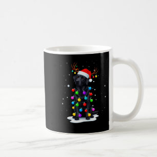 Black Lab Labrador Dog Funny Christmas Lights Rein Coffee Mug