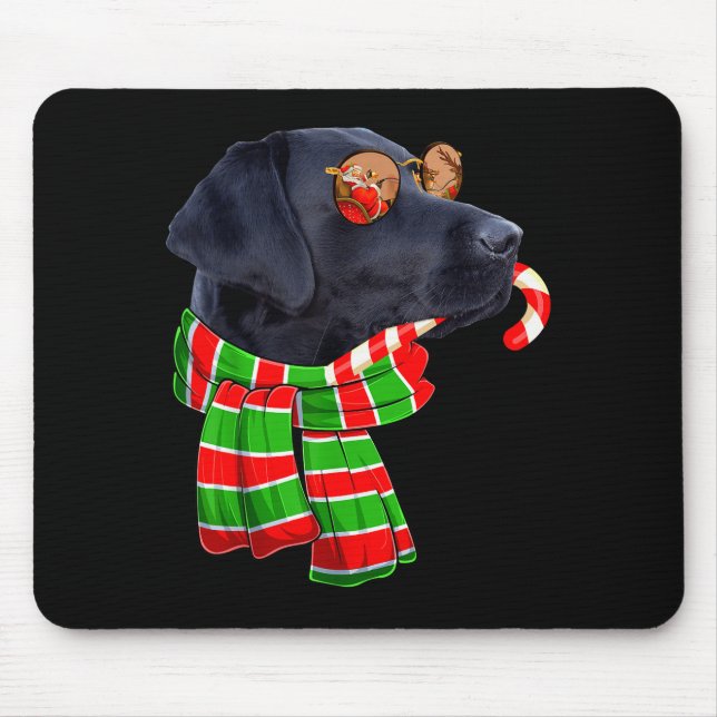 Black Lab Labrador Dog Owners Christmas Xmas Holid Mouse Pad (Front)