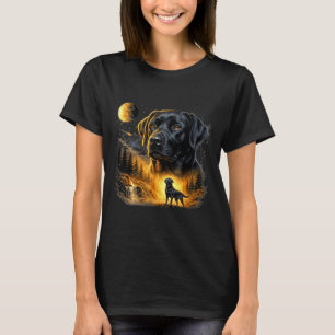 Black lab labrador howling to the moon vintage dog T-Shirt