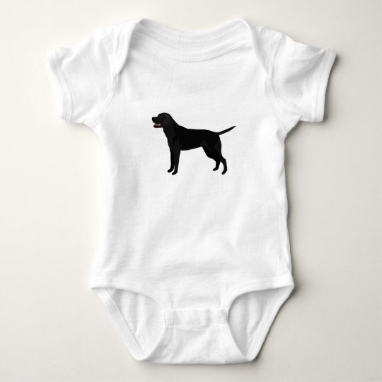 Black Lab - Labrador Retriever Breed Silhouette Baby Bodysuit