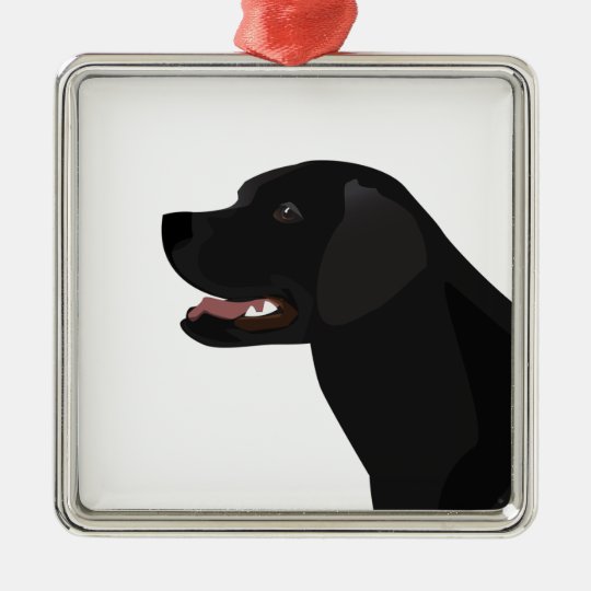 Black Lab - Labrador Retriever Breed Silhouette Metal Ornament