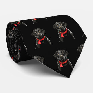 Black Lab Labrador Retriever Dog Breed Tie