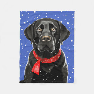 Black Lab Labrador Retriever Holiday Dog Breed Fleece Blanket