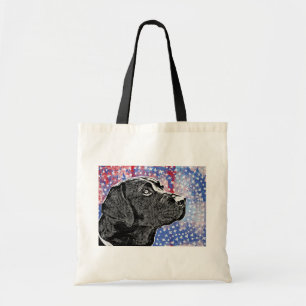 Black Lab - Labrador Retriever Red White Blue Tote Bag