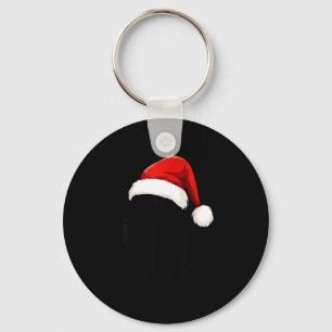 Black Lab Labrador Santa Hat Christmas Holiday Pet Keychain