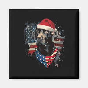 Black Lab Labrador Vintage Santa Christmas Pajama  Magnet