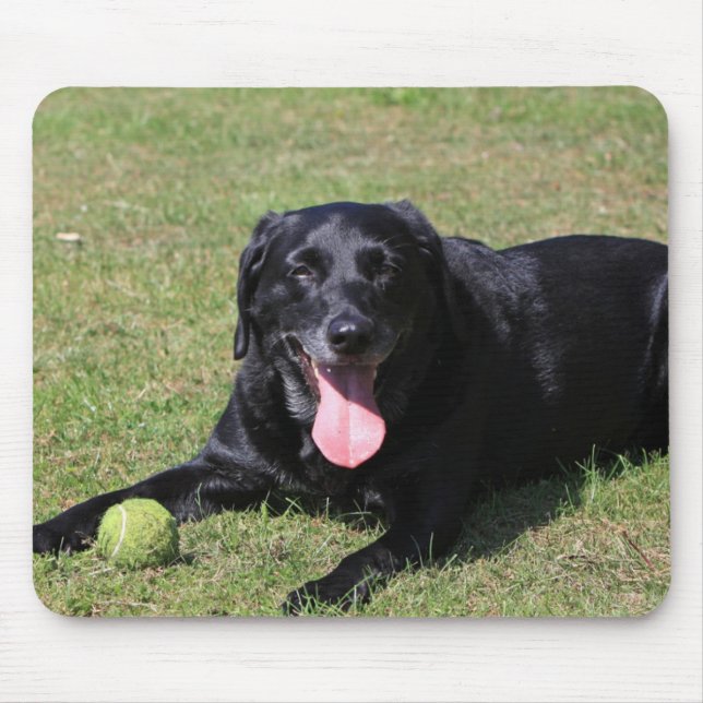 black lab laying.png mouse pad (Front)