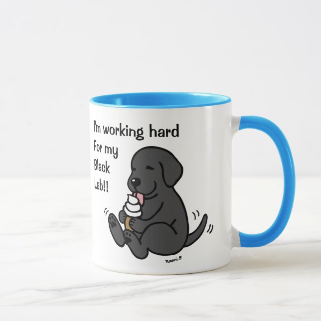 Black Lab Licking Ice Creme Mug (Droite)
