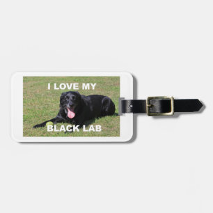 black lab love w pic luggage tag
