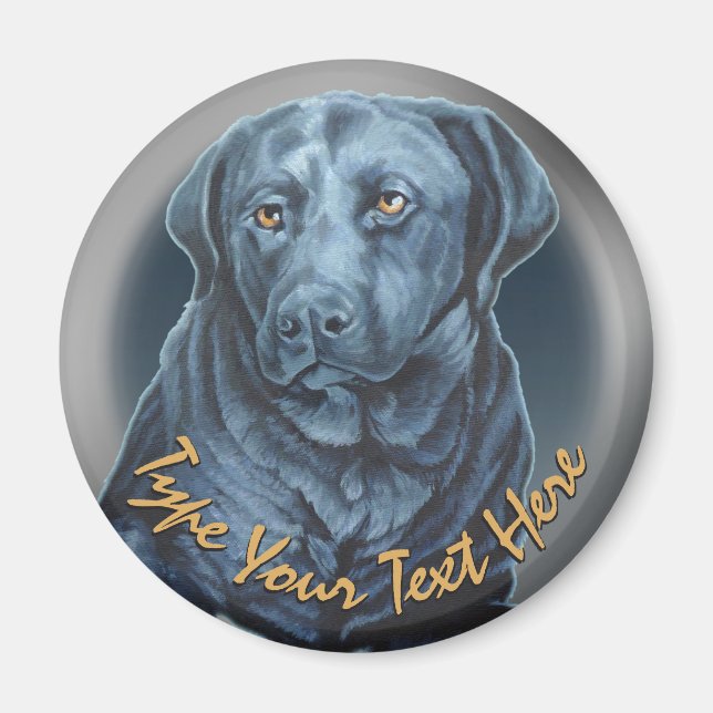 Black Lab Magnet Personalized Labrador Dog  Magnet (Front)
