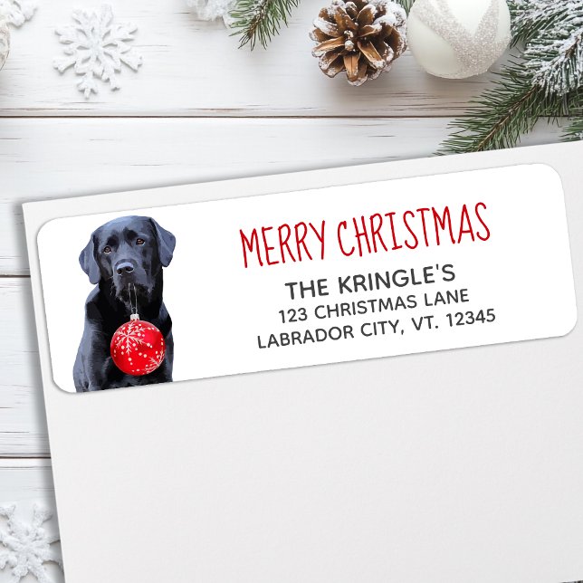 Black Lab Merry Christmas Red Labrador Cute Dog (Creator Uploaded)