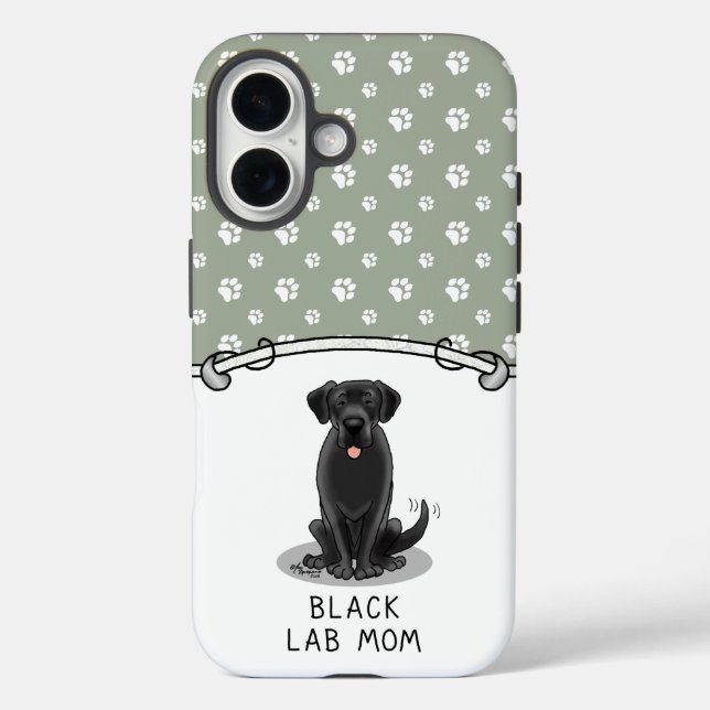 Black Lab Mom (Labrador Retriever Mom) Cute Dog Case-Mate iPhone Case (Back)