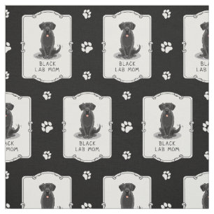 Black Lab Mom (Labrador Retriever Mom) Cute Dog Fabric