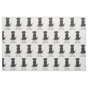Black Lab Mom (Labrador Retriever Mom) Cute Dog Fabric