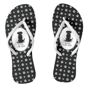 Black Lab Mom (Labrador Retriever Mom) Cute Dog Flip Flops