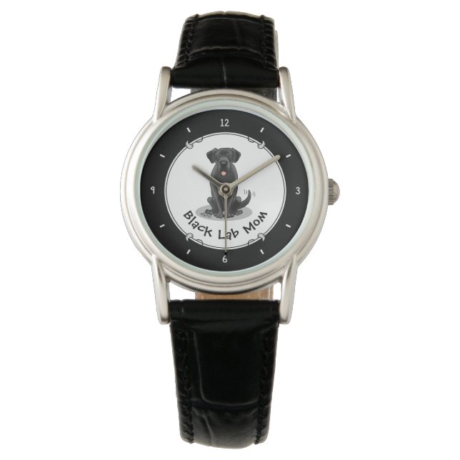 Black Lab Mom (Labrador Retriever Mom) Cute Dog Watch (Front)
