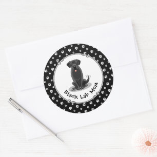 Black Lab Mom (Labrador Retriever Mom) Dog Mom Classic Round Sticker
