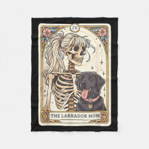 Black Lab Mom Tarot Card Black Labrador Skeleton Fleece Blanket