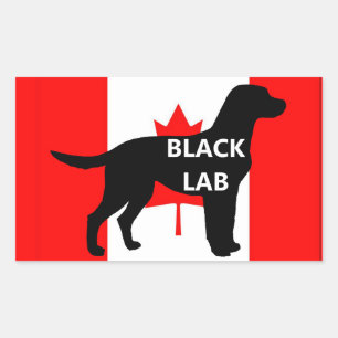 Black Lab Name Silhouette on Flag Sticker