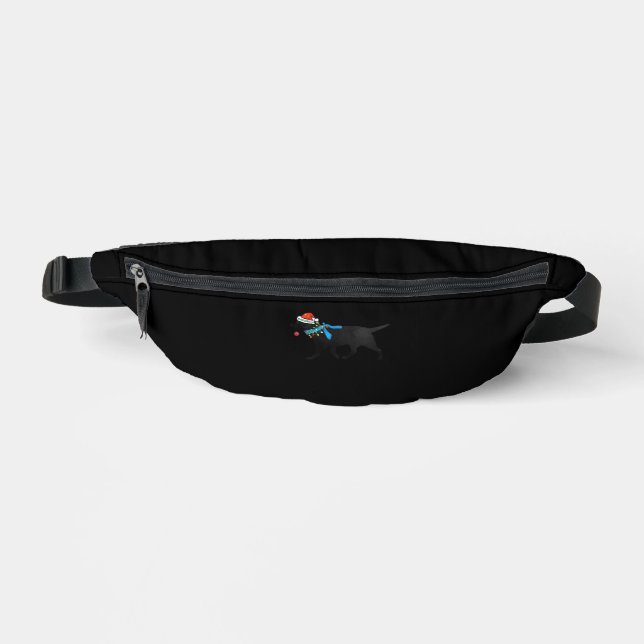 Black Lab Naughty Christmas Dog Classic T-Shirt Fanny Pack (Front)
