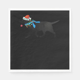 Black Lab Naughty Christmas Dog Classic T-Shirt Napkin