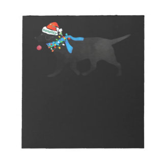 Black Lab Naughty Christmas Dog Classic T-Shirt Notepad
