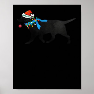 Black Lab Naughty Christmas Dog Classic T-Shirt Poster