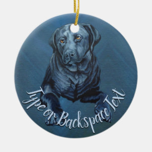 Black Lab Ornament Personalized Dog Art Decoration