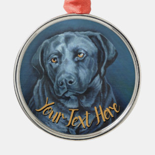 Black Lab Ornament Personalized Dog Art Decoration