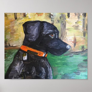 Black Lab Painting Poster