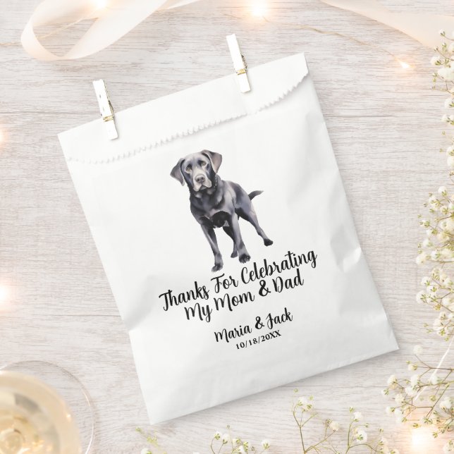 Black Lab Personalized Pet Wedding  Favour Bag (Clipped)