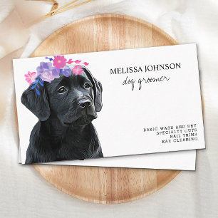 Black Lab Pet Dog Business Dog Groomer Card