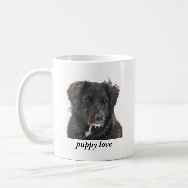 Black Lab Pet Dog Photo Puppy Love Coffee Mug (Left)