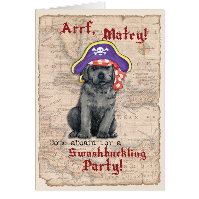 Black Lab Pirate Invitation (Front)