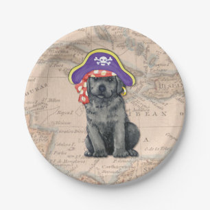 Black Lab Pirate Paper Plate