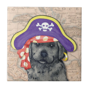 Black Lab Pirate Tile