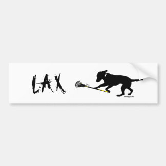 Black Lab Playing Lacrosse Bumpersticker Bumper Sticker