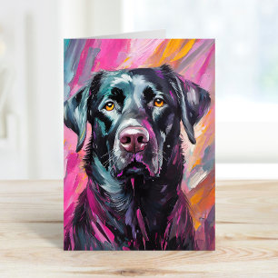 Black Lab Portrait Modern Art Card