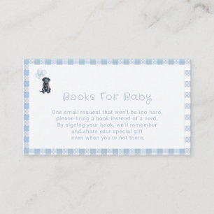 Black Lab Puppy Blue Gingham Baby Shower Books Enclosure Card