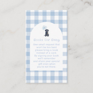 Black Lab Puppy Blue Gingham Baby Shower Books Enclosure Card