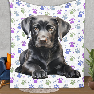 Black Lab Puppy Fleece Blanket