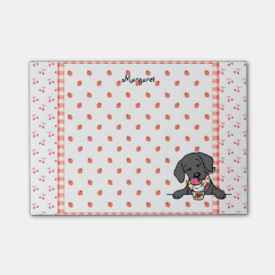 Black Lab Puppy Ice Cream Post-it Notes