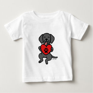 Black Lab Puppy Paw Print Heart Baby T-Shirt