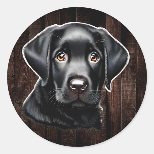  Black Lab Puppy Stickers (Front)