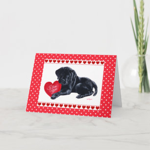 Black Lab Puppy Valentine's Day card